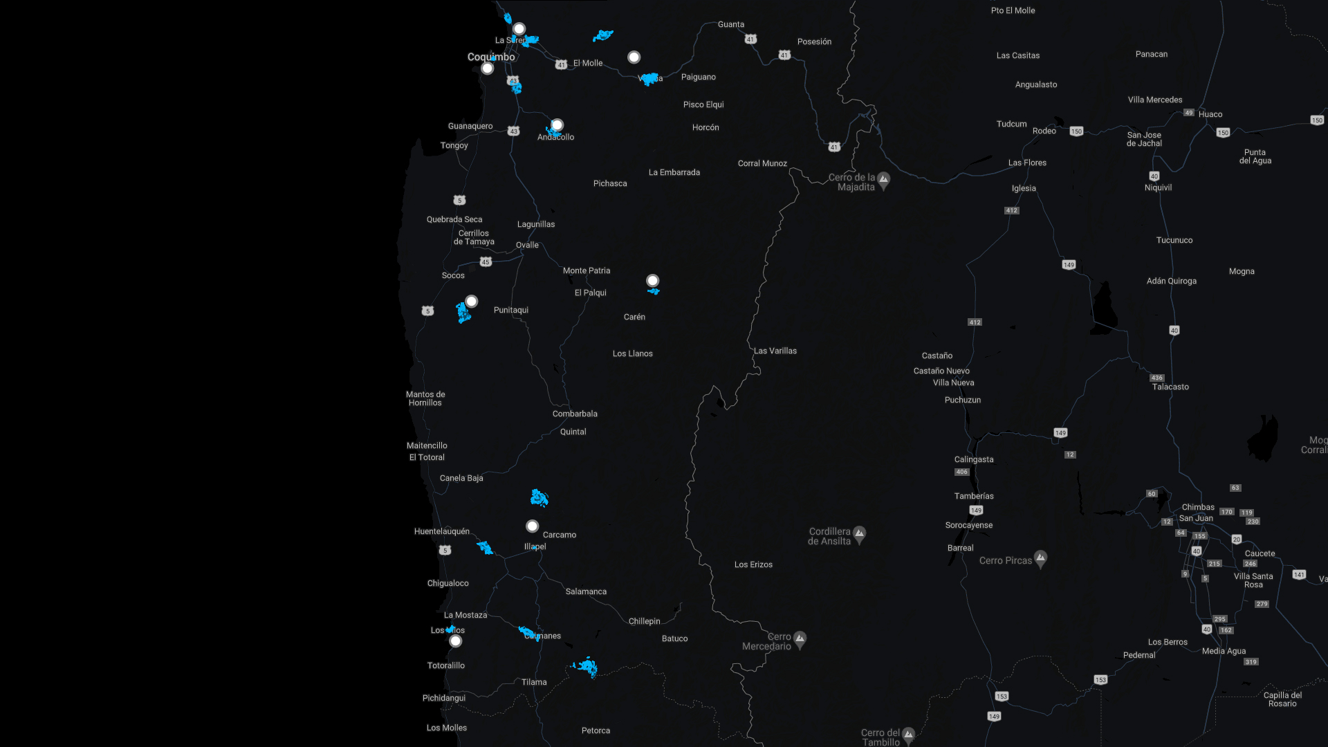 Mapa cobertura Región de Coquimbo