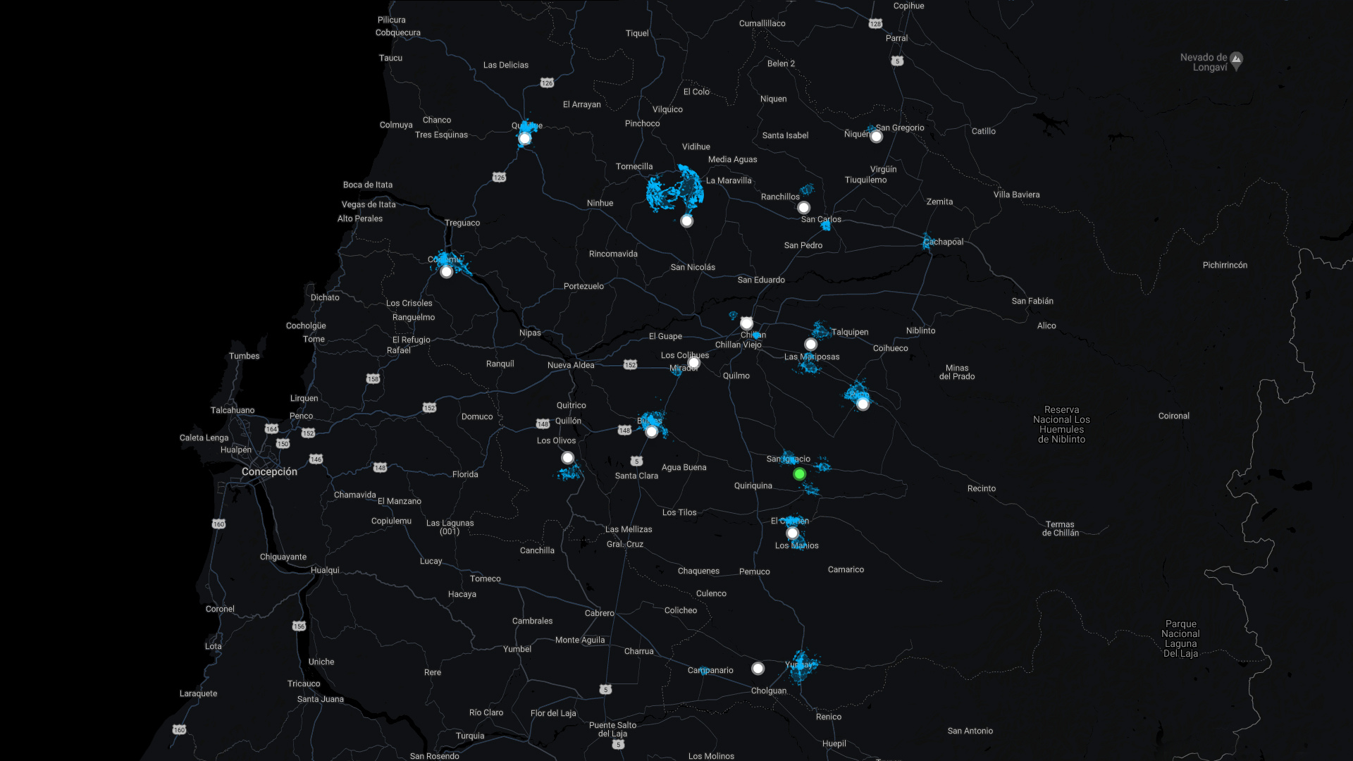 Mapa cobertura Región de Ñuble